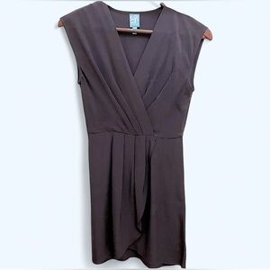 Vtg Barneys New York Silk Navy Crossover Mini Dress (NWOT)